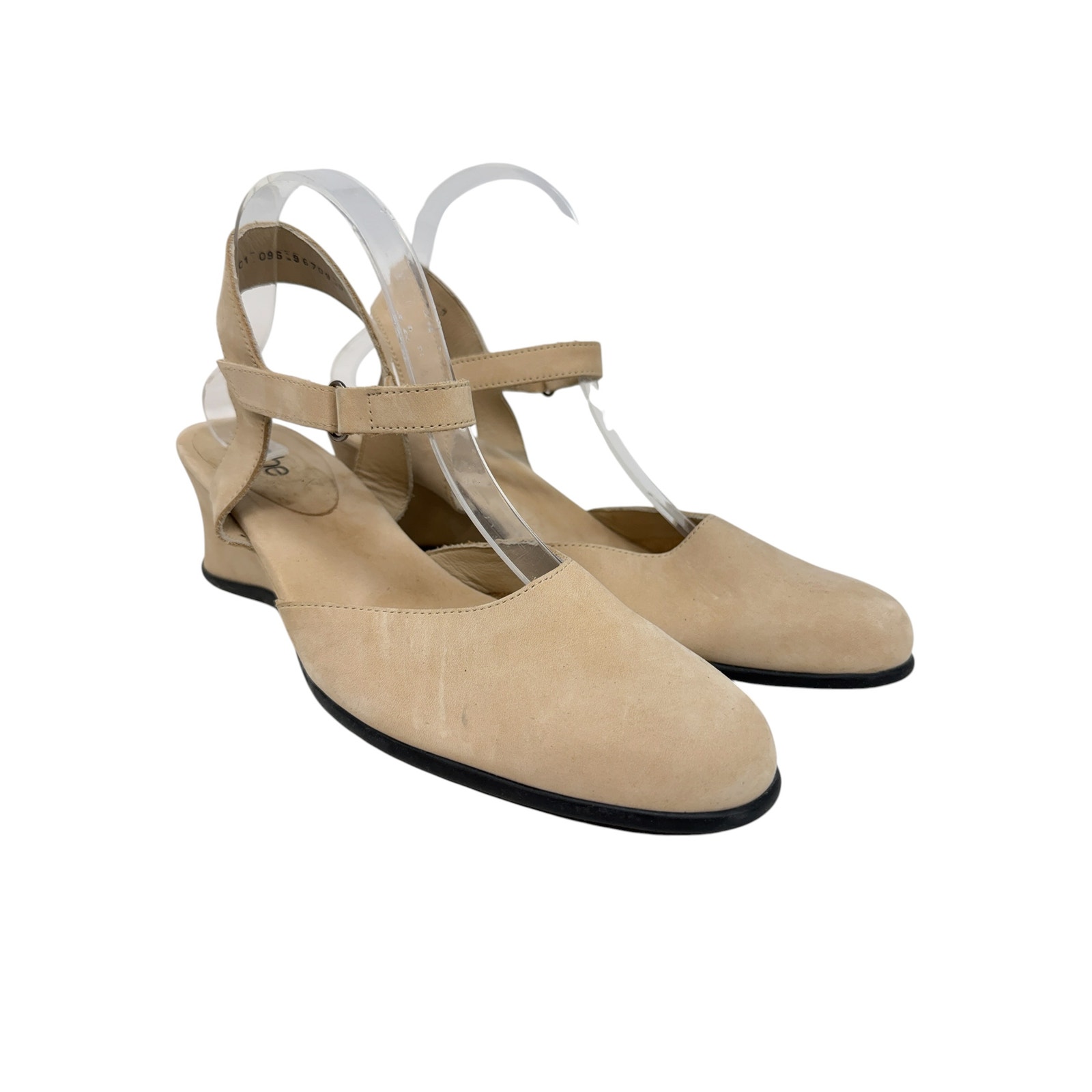 Arche Nude Nubuck Slingback Wedge Mary Jane Comfort Shoes Eu 41 Us 9.5